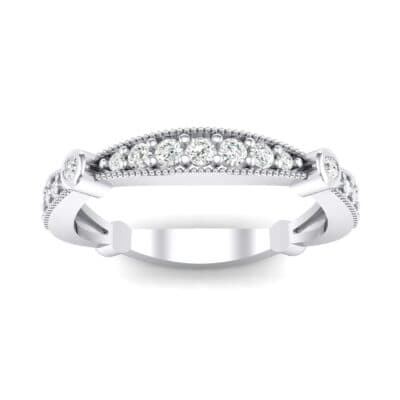 Milgrain Pave and Bezel Crystal Ring (0.21 CTW) Top Dynamic View