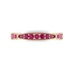 Milgrain Pave and Bezel Ruby Ring (0.21 CTW) Top Flat View
