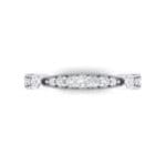 Milgrain Pave and Bezel Crystal Ring (0.21 CTW) Top Flat View