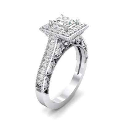 Square Halo Palazzo Crystal Engagement Ring (1.15 CTW) Perspective View
