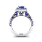 Square Halo Palazzo Blue Sapphire Engagement Ring (1.15 CTW) Side View