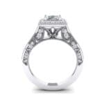Square Halo Palazzo Crystal Engagement Ring (1.15 CTW) Side View