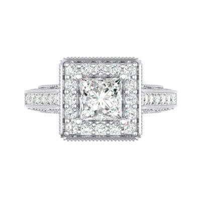 Square Halo Palazzo Crystal Engagement Ring (1.15 CTW) Top Flat View