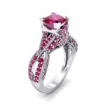 Beaded Palazzo Solitaire Ruby Engagement Ring (2.1 CTW) Perspective View
