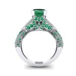 Beaded Palazzo Solitaire Emerald Engagement Ring (2.1 CTW) Side View