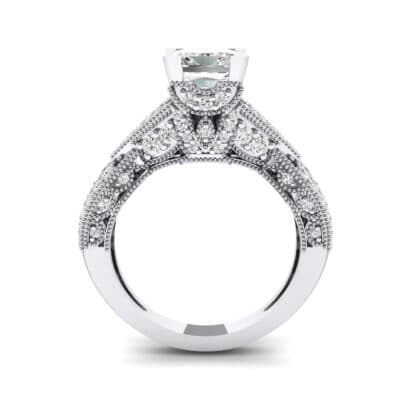 Beaded Palazzo Solitaire Crystal Engagement Ring (2.1 CTW) Side View