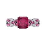 Beaded Palazzo Solitaire Ruby Engagement Ring (2.1 CTW) Top Flat View