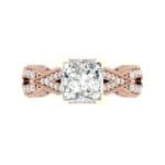 Beaded Palazzo Solitaire Diamond Engagement Ring (2.1 CTW) Top Flat View