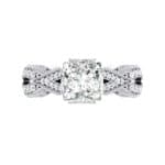 Beaded Palazzo Solitaire Crystal Engagement Ring (2.1 CTW) Top Flat View