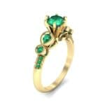 Amour Milgrain Solitaire Emerald Engagement Ring (1.48 CTW) Perspective View