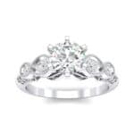 Amour Milgrain Solitaire Crystal Engagement Ring (1.48 CTW) Top Dynamic View