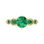 Amour Milgrain Solitaire Emerald Engagement Ring (1.48 CTW) Top Flat View