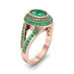 Victoria Bezel-Set Halo Emerald Engagement Ring (3.67 CTW) Perspective View