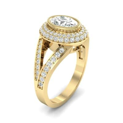 Victoria Bezel-Set Halo Diamond Engagement Ring (3.67 CTW) Perspective View