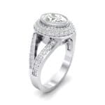 Victoria Bezel-Set Halo Crystal Engagement Ring (3.67 CTW) Perspective View