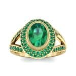 Victoria Bezel-Set Halo Emerald Engagement Ring (3.67 CTW) Top Dynamic View