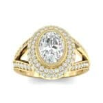 Victoria Bezel-Set Halo Diamond Engagement Ring (3.67 CTW) Top Dynamic View