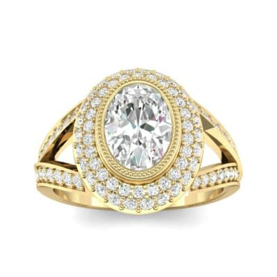 Victoria Bezel-Set Halo Diamond Engagement Ring (3.67 CTW) Top Dynamic View