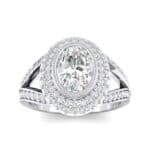 Victoria Bezel-Set Halo Crystal Engagement Ring (3.67 CTW) Top Dynamic View