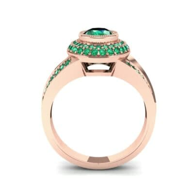 Victoria Bezel-Set Halo Emerald Engagement Ring (3.67 CTW) Side View