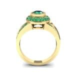 Victoria Bezel-Set Halo Emerald Engagement Ring (3.67 CTW) Side View