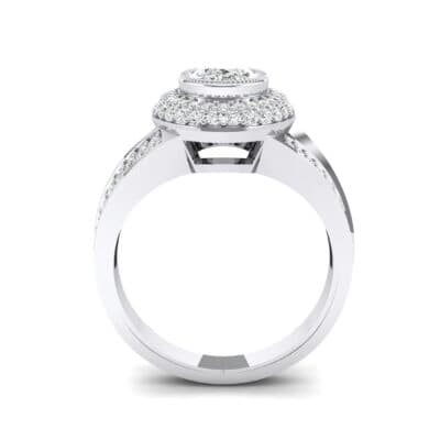 Victoria Bezel-Set Halo Crystal Engagement Ring (3.67 CTW) Side View