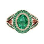 Victoria Bezel-Set Halo Emerald Engagement Ring (3.67 CTW) Top Flat View