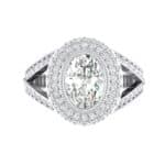 Victoria Bezel-Set Halo Crystal Engagement Ring (3.67 CTW) Top Flat View