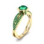 Countess Split Shank Solitaire Emerald Engagement Ring (1.03 CTW) Perspective View