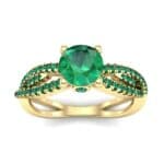 Countess Split Shank Solitaire Emerald Engagement Ring (1.03 CTW) Top Dynamic View