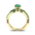 Countess Split Shank Solitaire Emerald Engagement Ring (1.03 CTW) Side View