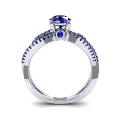 Countess Split Shank Solitaire Blue Sapphire Engagement Ring (1.03 CTW) Side View
