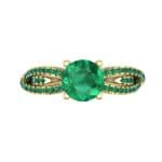 Countess Split Shank Solitaire Emerald Engagement Ring (1.03 CTW) Top Flat View