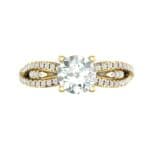 Countess Split Shank Solitaire Diamond Engagement Ring (1.03 CTW) Top Flat View