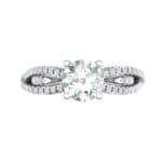 Countess Split Shank Solitaire Crystal Engagement Ring (1.03 CTW) Top Flat View