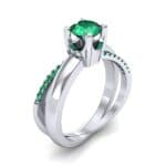 Galaxy Solitaire Emerald Engagement Ring (0.86 CTW) Perspective View