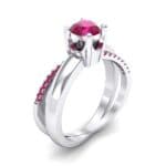 Galaxy Solitaire Ruby Engagement Ring (0.86 CTW) Perspective View