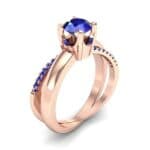Galaxy Solitaire Blue Sapphire Engagement Ring (0.86 CTW) Perspective View