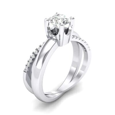 Galaxy Solitaire Crystal Engagement Ring (0.86 CTW) Perspective View