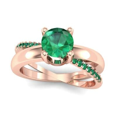 Galaxy Solitaire Emerald Engagement Ring (0.86 CTW) Top Dynamic View
