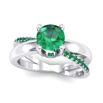 Galaxy Solitaire Emerald Engagement Ring (0.86 CTW) Top Dynamic View