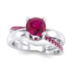 Galaxy Solitaire Ruby Engagement Ring (0.86 CTW) Top Dynamic View
