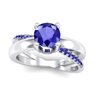 Galaxy Solitaire Blue Sapphire Engagement Ring (0.86 CTW) Top Dynamic View