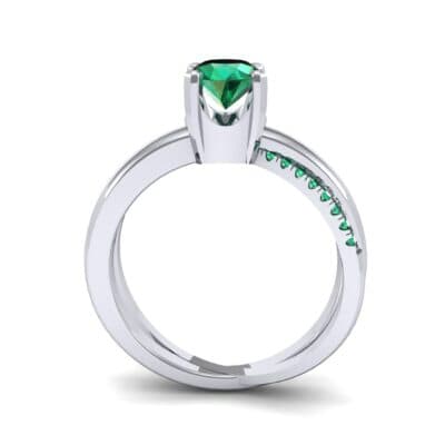 Galaxy Solitaire Emerald Engagement Ring (0.86 CTW) Side View