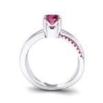 Galaxy Solitaire Ruby Engagement Ring (0.86 CTW) Side View
