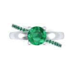 Galaxy Solitaire Emerald Engagement Ring (0.86 CTW) Top Flat View