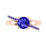 Galaxy Solitaire Blue Sapphire Engagement Ring (0.86 CTW) Top Flat View