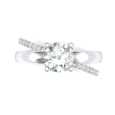 Galaxy Solitaire Crystal Engagement Ring (0.86 CTW) Top Flat View