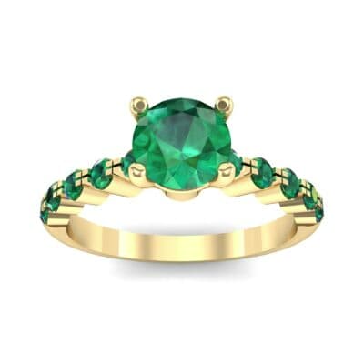 Bezel-Set Bubble Emerald Ring (0.78 CTW) Top Dynamic View