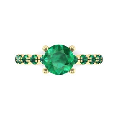 Bezel-Set Bubble Emerald Ring (0.78 CTW) Top Flat View